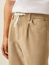 Men's Beige Casual Regular Fit Striped Chinos