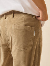 Men's Beige Casual Regular Fit Striped Chinos