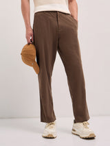 Men's Brown Casual Regular Fit Solid Trouser