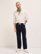 Men's Blue Casual Regular Fit Striped Trouser