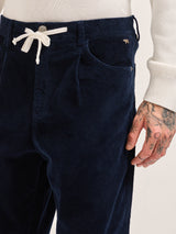 Men's Blue Casual Regular Fit Striped Trouser