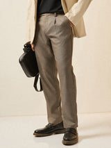 Men's Brown Formal Regular Fit Solid Trouser