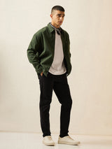 Men's Black Casual Slim Fit Solid Trouser