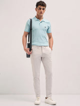 Men's Beige Casual Slim Fit Solid Trouser