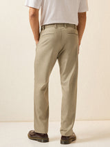 Men's Beige Formal Regular Fit Solid Trouser