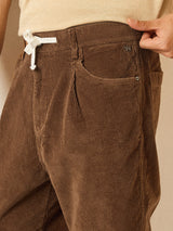 Men's Brown Casual Regular Fit Striped Chinos