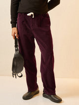 Men's Maroon Casual Regular Fit Striped Chinos