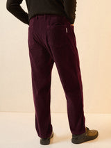 Men's Maroon Casual Regular Fit Striped Chinos