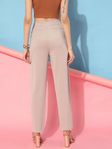 Women's Beautiful Grey Solid Trousers