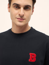 Men's Black Casual Oversized Printed Half Sleeves Tshirt
