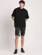 Men's Black Casual Oversized Solid Half Sleeves Tshirt
