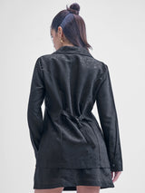 Women's Black Casual Top And Skirt Co Ord Set