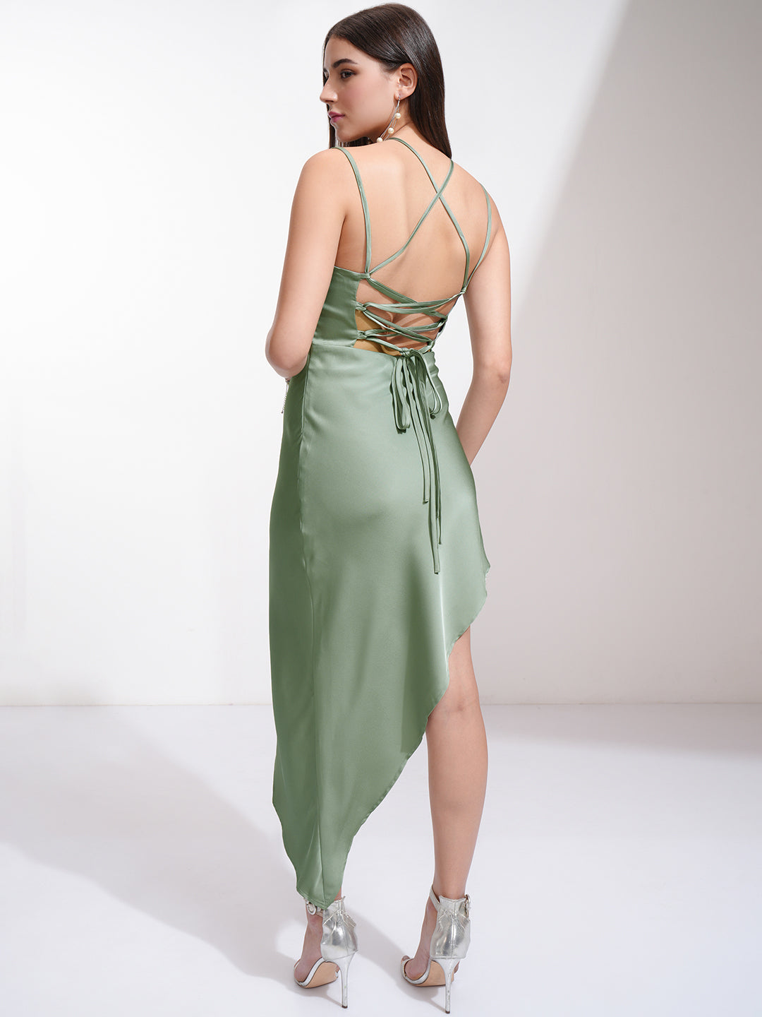 Women's Shoulder Straps Asymmetric Dress