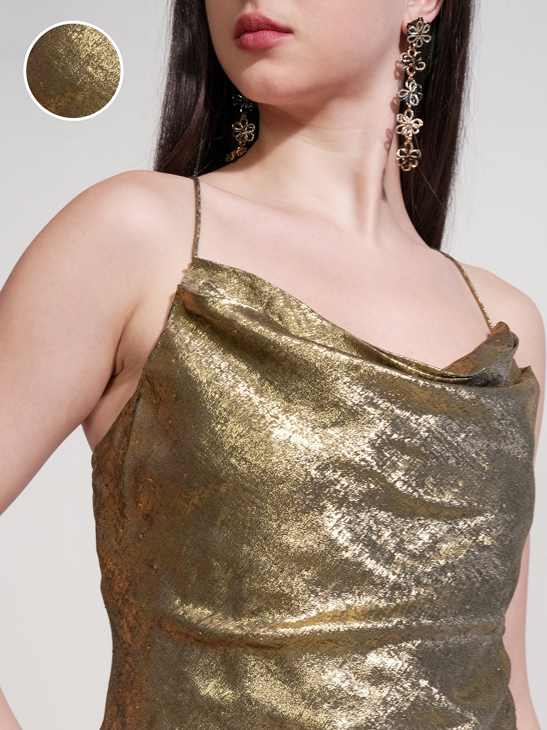 Women's Cowl Neck Sheath Mini Dress