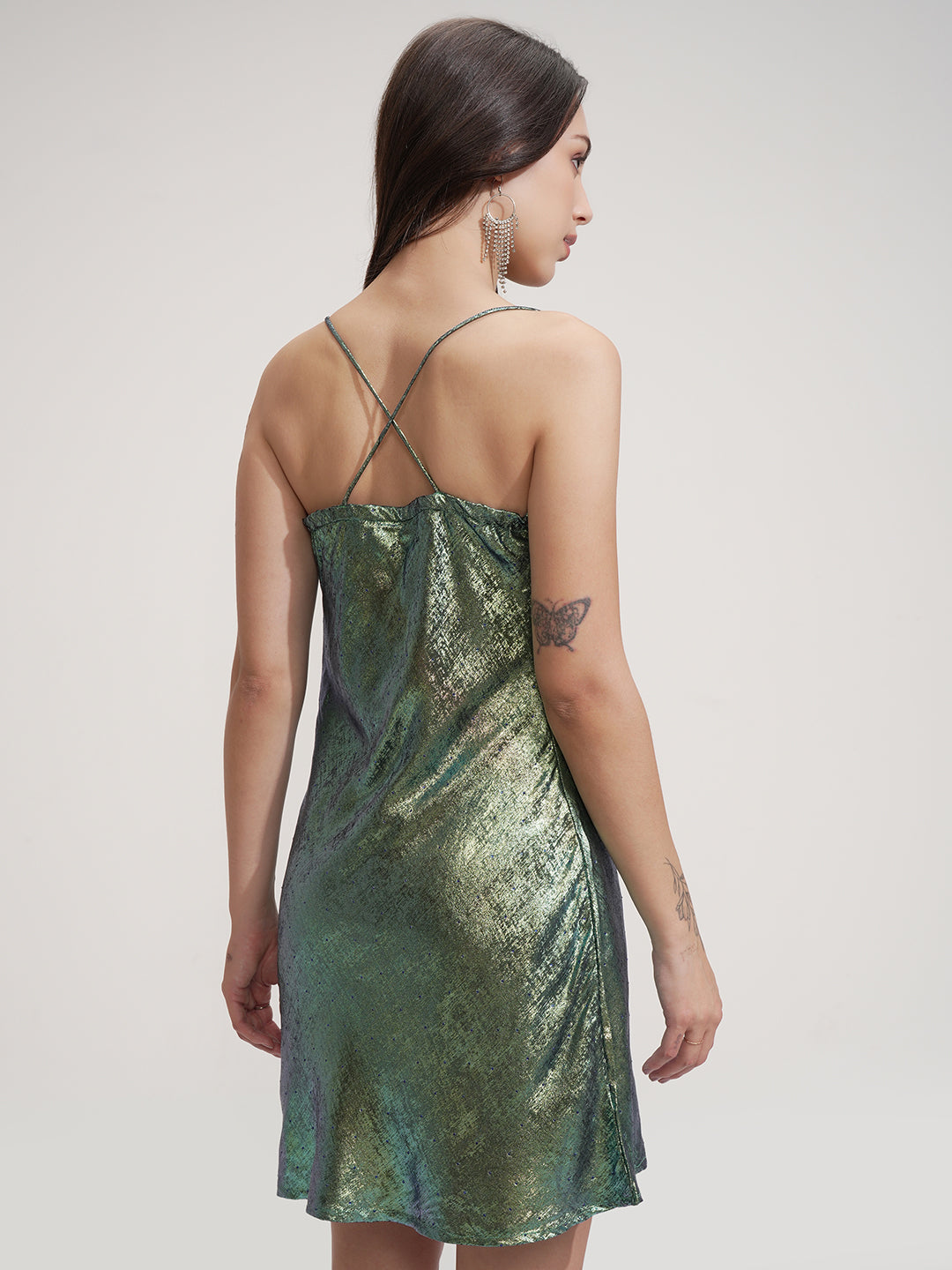 Women's Cowl Neck Sheath Mini Dress