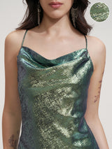 Women's Cowl Neck Sheath Mini Dress