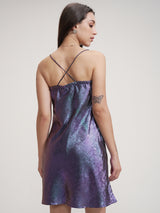 Women's Purple Ethnic Abstract Regular Fit Sleeveless Dress