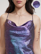 Women's Purple Ethnic Abstract Regular Fit Sleeveless Dress