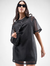 Women's Solid Oversized A-Line T-shirt Mini Dress