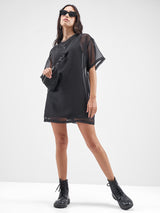 Women's Solid Oversized A-Line T-shirt Mini Dress