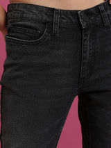 Women's Black Casual Black Skinny Fit Low Distress Cotton Stretchable Jeans