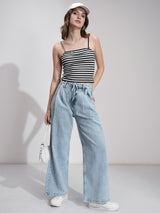 Women's Light Blue Casual Comfort Light Fade Stretchable Jeans