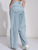 Women's Light Blue Casual Comfort Light Fade Stretchable Jeans