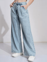 Women's Light Blue Casual Comfort Light Fade Stretchable Jeans