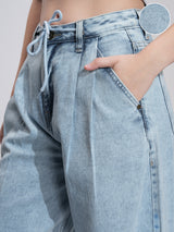 Women's Light Blue Casual Comfort Light Fade Stretchable Jeans