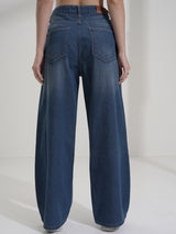 Women's Blue Casual Embellished Light Fade Flared High-Rise Stretchable Jeans