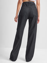 Women's Black Casual Solid Dad Fit Jeans