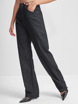 Women's Black Casual Solid Dad Fit Jeans