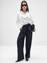 Women's White Casual Solid Full Sleeves Shirt