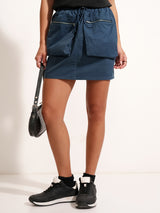 Women's Blue Casual Solid Regular Fit Skirts