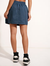 Women's Blue Casual Solid Regular Fit Skirts