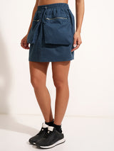 Women's Blue Casual Solid Regular Fit Skirts