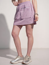 Women's Purple Casual Solid Regular Fit Skirts