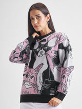 Women's Multicolor Casual Self-Design Full Sleeves Sweater