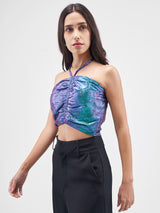 Women's Peacock Casual Jacquard Sleeveless Top