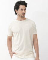 Men's Beige Casual Regular Fit Printed Half Sleeves Tshirt