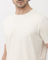 Men's Beige Casual Regular Fit Printed Half Sleeves Tshirt
