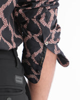 Men's Black Casual Regular Fit Printed Full Sleeves Shirt
