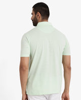 Men's Green Casual Regular Fit Solid Half Sleeves Polo Tshirt