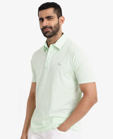 Men's Green Casual Regular Fit Solid Half Sleeves Polo Tshirt