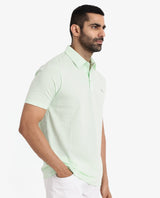 Men's Green Casual Regular Fit Solid Half Sleeves Polo Tshirt