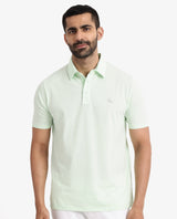 Men's Green Casual Regular Fit Solid Half Sleeves Polo Tshirt