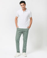 Men's White Casual Regular Fit Solid Half Sleeves Polo Tshirt