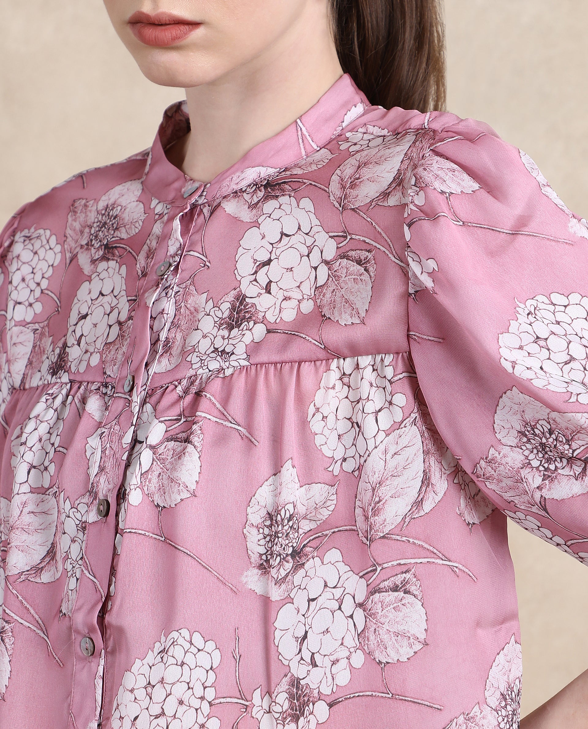 Women's Pink Casual Half Sleeves Top