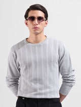Men's Slim Fit Textured Round Neck Tshirt