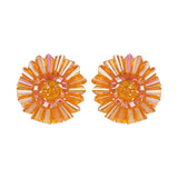 Women's Orange Crystal Beads Classy Stud Earring